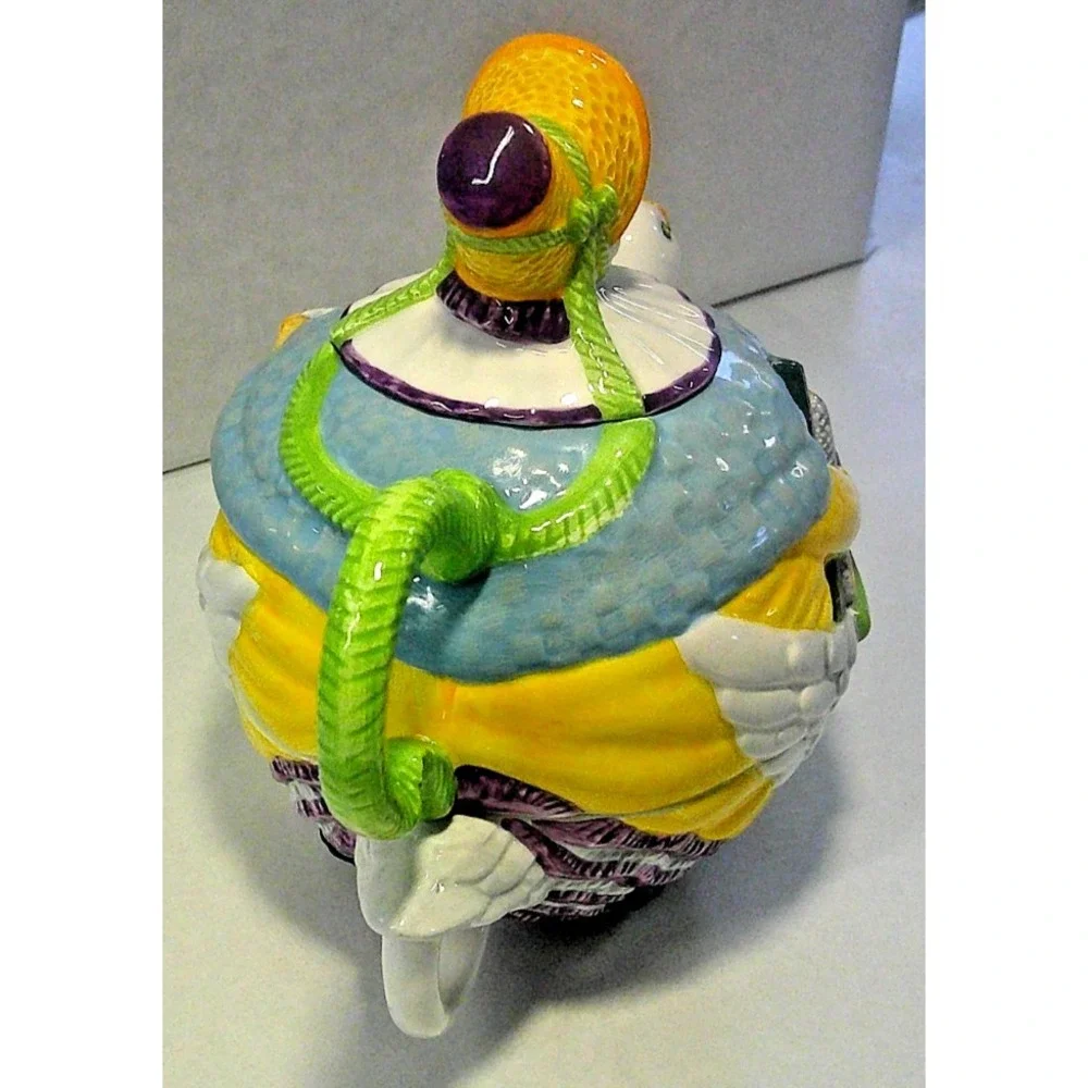 NEVER USED Vintage Dept 56 Mother Goose Story Book Ceramic Tea‎ Pot & Cup Set